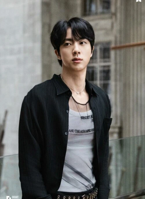Black Textured Long Sleeves Shirt | Jin – BTS