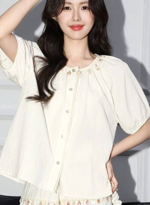 Bohemian Fringe Short Sleeve Blouse