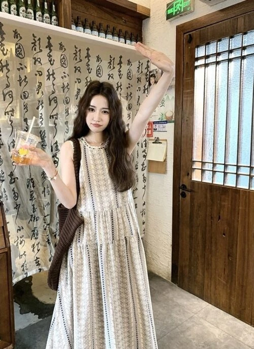 Bohemian Patchwork Print Sleeveless Vacation Dress