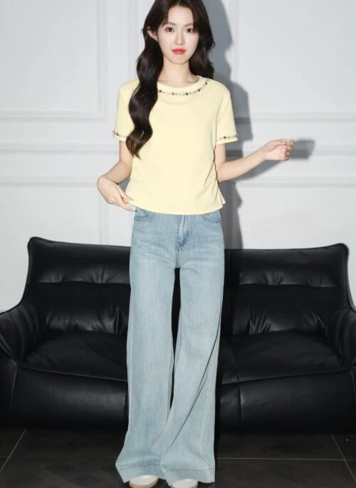 Bohemian Style Short Sleeve Loose Fit Summer Top