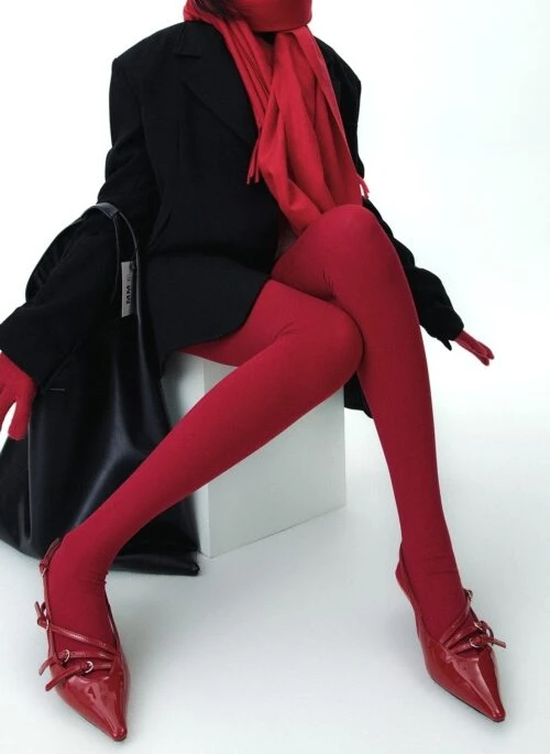 Bright Red Matte Stockings | Hyuna