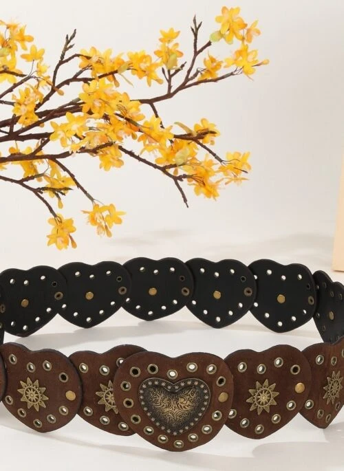 Brown Heart Shaped Vintage Belt | Chaewon – Le Sserafim