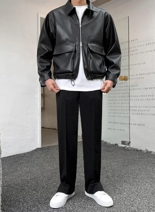 Casual Biker Jacket Trendy Outerwear