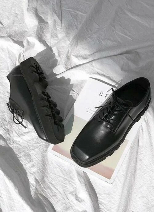 Casual Chunky Sole Leather Loafers