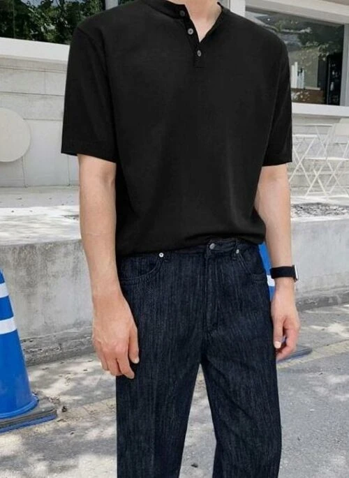 Casual Knit Polo Shirt