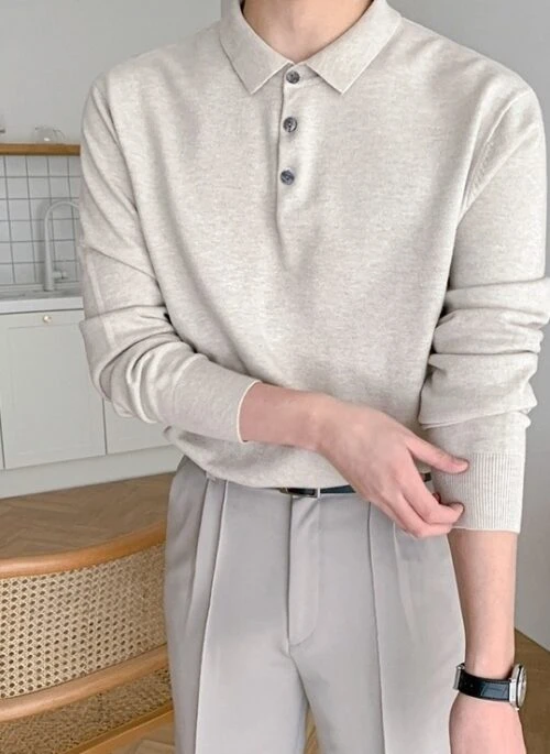 Casual Knit Polo Shirt