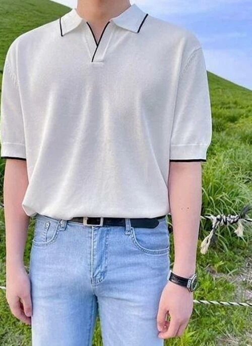 Casual Knit Polo Shirt