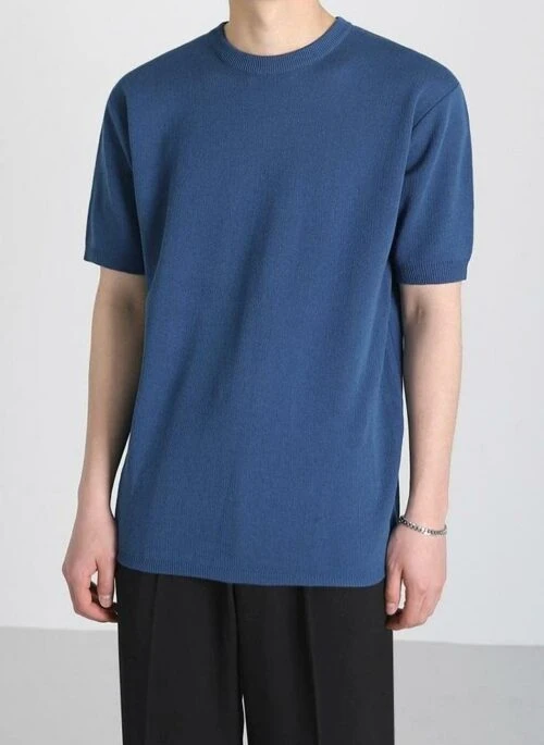 Casual Knit Short Sleeve T-Shirt