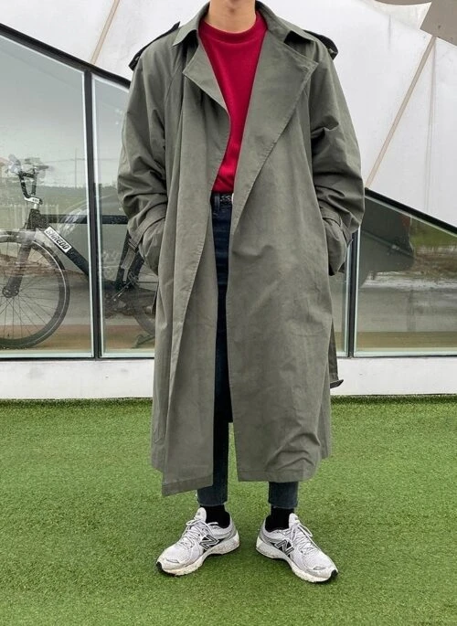 Casual Military Green Trench Coat