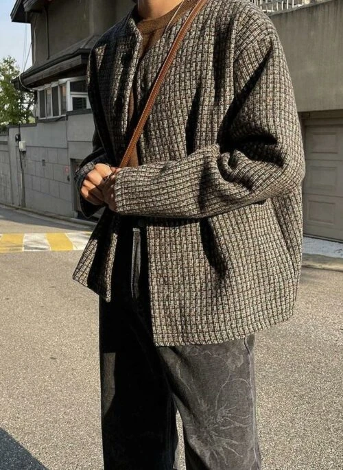 Chic Weave Plaid Jacket