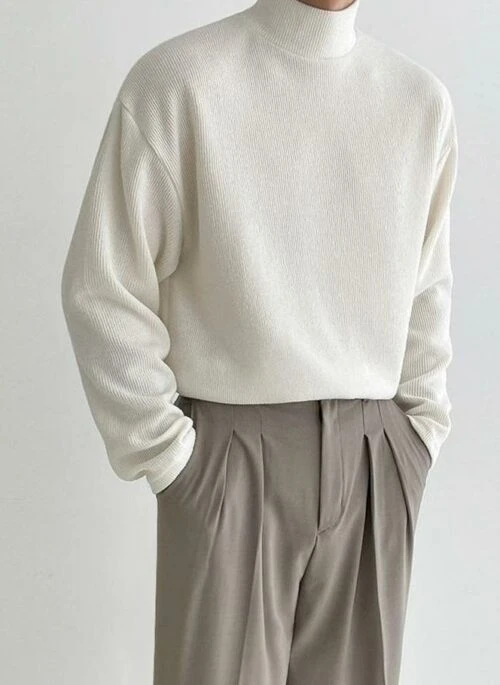 Classic Cotton Turtleneck Long Sleeve Shirt