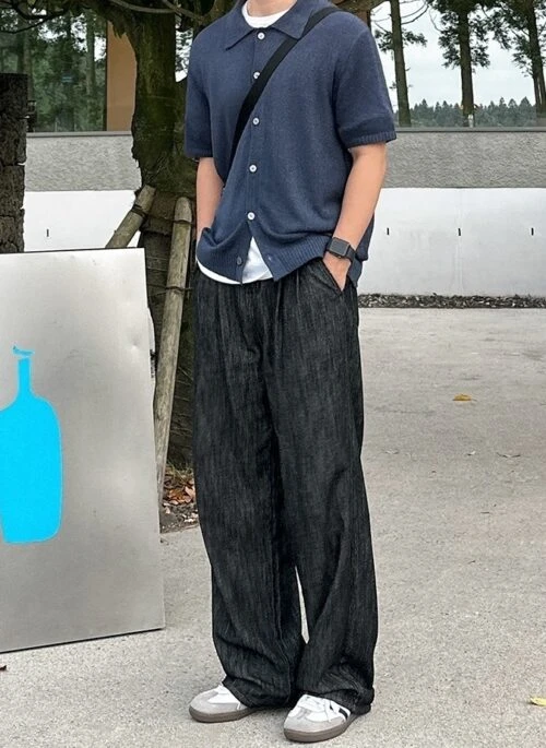 Classic Relaxed Fit Denim Trousers Clean Style