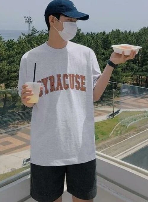 Cotton Letter Print Short Sleeve T-Shirt
