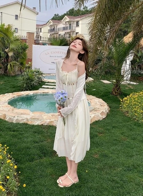 Elegant Beach Style Summer Dress Set