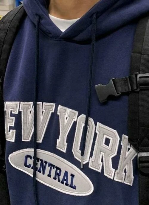 Embroidered Cotton Pullover Hoodie