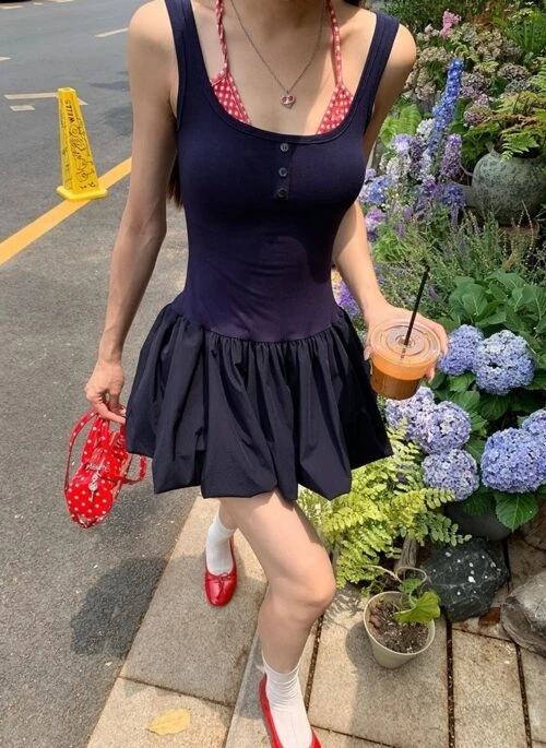 French Style Slim Fit Layered Dress Summer Collection
