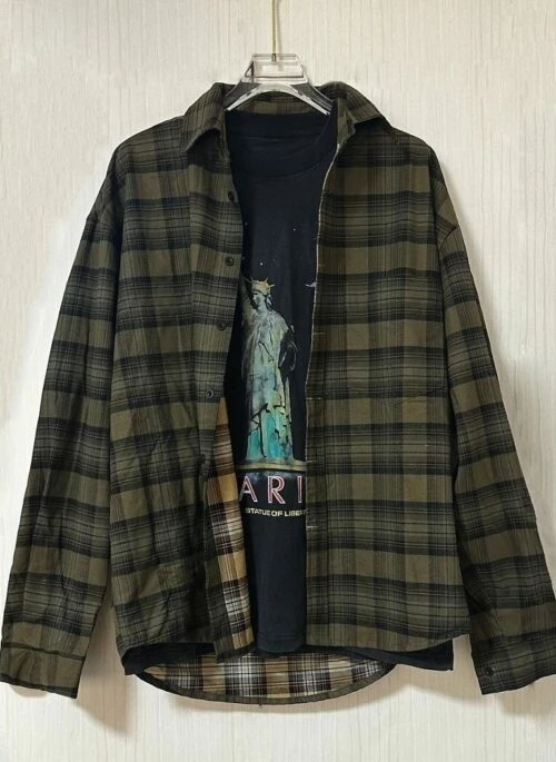 Green Plaid Log Sleeves Shirt | Hyuna