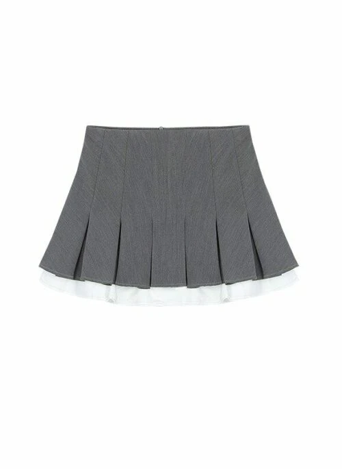 Grey Pleated Double Layer Skirt | Soyeon – (G)I-DLE