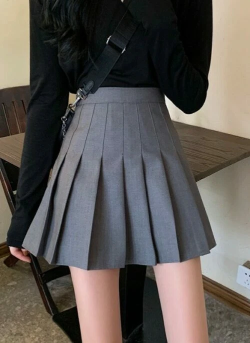Grey School Girl Pleated Skirt | Natty – Kiss Of Life
