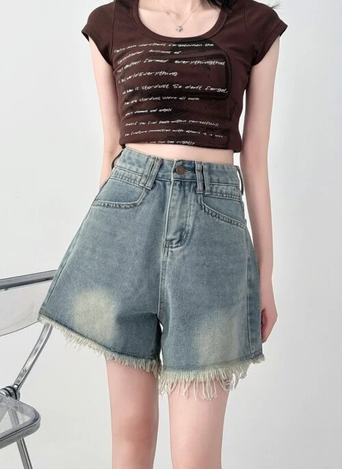 High Waist Denim Shorts For Summer