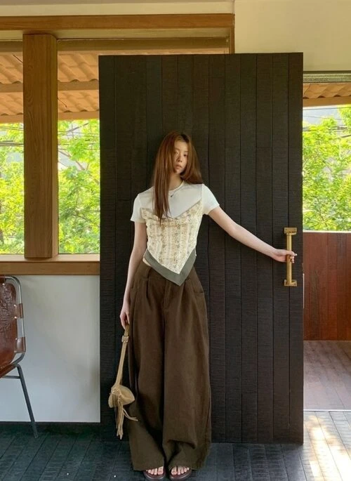 High Waist Wide Leg Casual Denim Pants