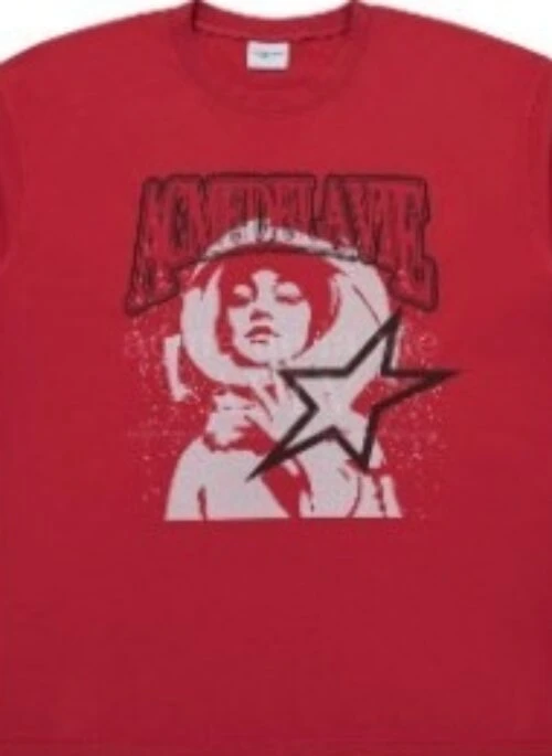 JEONGHAN x acme de la vie – AE Logo Astronaut Artwork Short Sleeve T-Shirt | Red