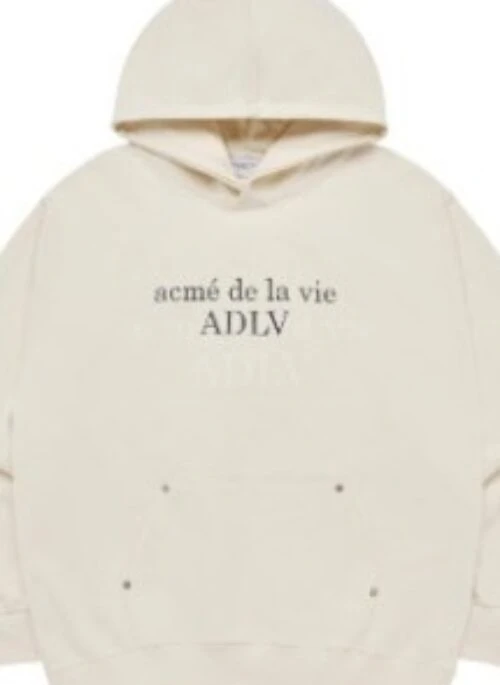 JEONGHAN x acme de la vie – Circle Symbol Rivet Hoodie | Cream