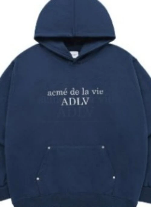 JEONGHAN x acme de la vie – Circle Symbol Rivet Hoodie | Navy