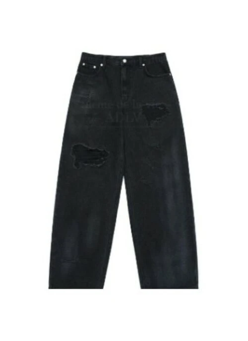JEONGHAN x acme de la vie – Destroyed Washing Spray Denim Pants | Black