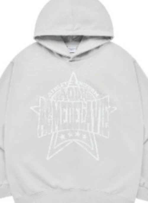JEONGHAN x acme de la vie – Preppy Logo Crack Printing Hoodie | Grey
