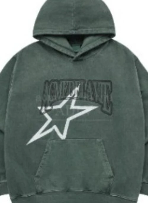 JEONGHAN x acme de la vie - STAR AE Logo Pigment Washing Hoodie | Green