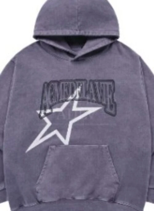 JEONGHAN x acme de la vie – STAR AE Logo Pigment Washing Hoodie | Purple