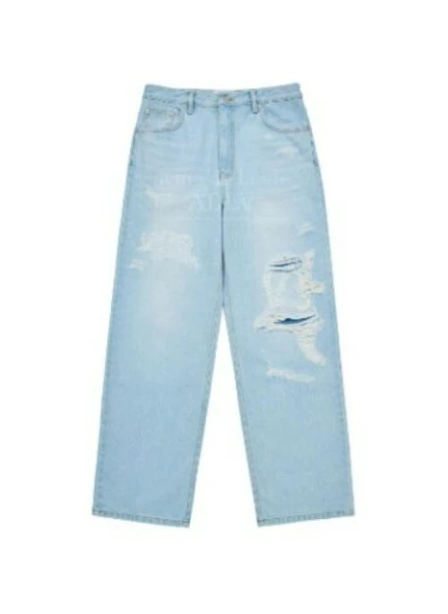 JEONGHAN x acme de la vie – Symbol Destroyed Washing Denim Pants | Blue