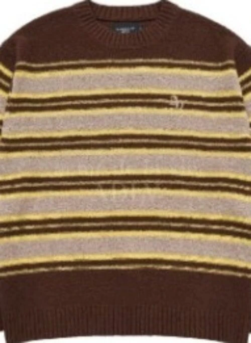 JEONGHAN x acme de la vie – Symbol Logo Rivet Stripe Terry Knit | Brown