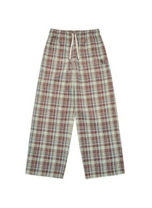 JEONGHAN x acme de la vie – Tartan Check Wide Long Pants | Mint