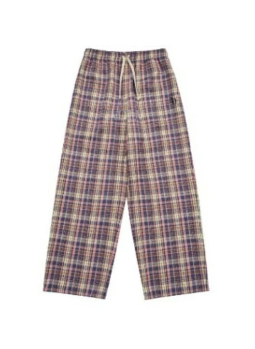 JEONGHAN x acme de la vie - Tartan Check Wide Long Pants | Pink