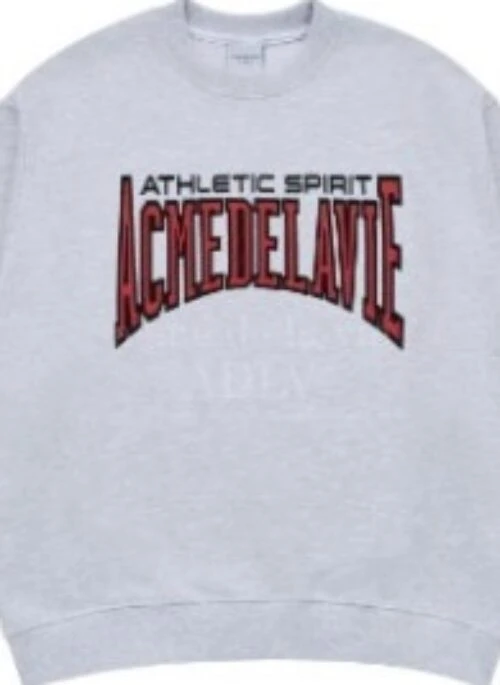 JEONGHAN x acme de la vie – Varsity Logo Embossing Needlework Sweatshirt | Melange