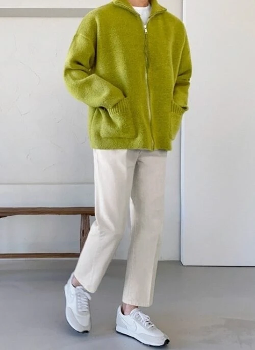 Korean Style Thick Knit Cardigan Sweater