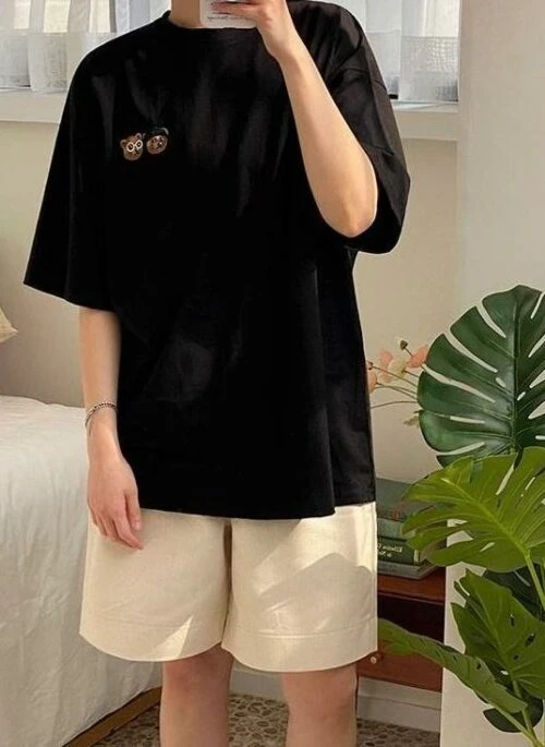 Loose Fit Bear Print T-Shirt