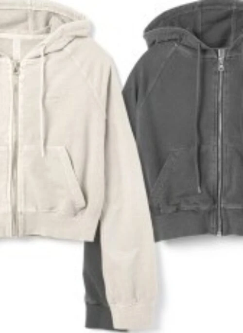 MEOVV “Dance Practice” Dyed Cropped Zip-Up Hoodie