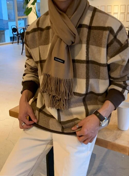 Plush Checkered Cozy Sweatshirt Jacket