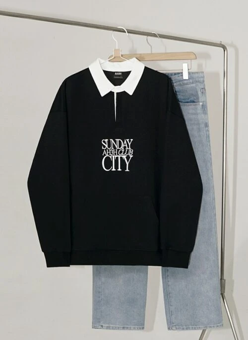Premium Cotton Lettered Casual Sweatshirt