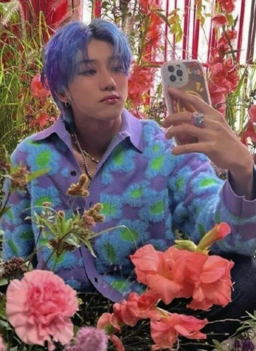 Purple Embroidered Flowers Collared Cardigan | The8 – Seventeen