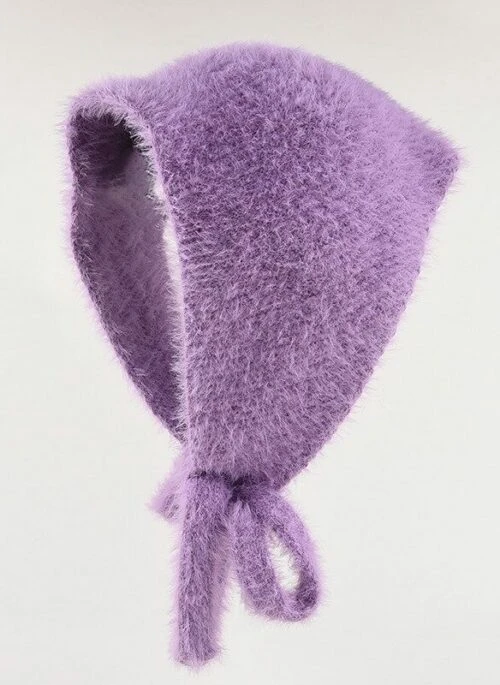 Purple Knitted Mohair Headscarf | Lia – ITZY