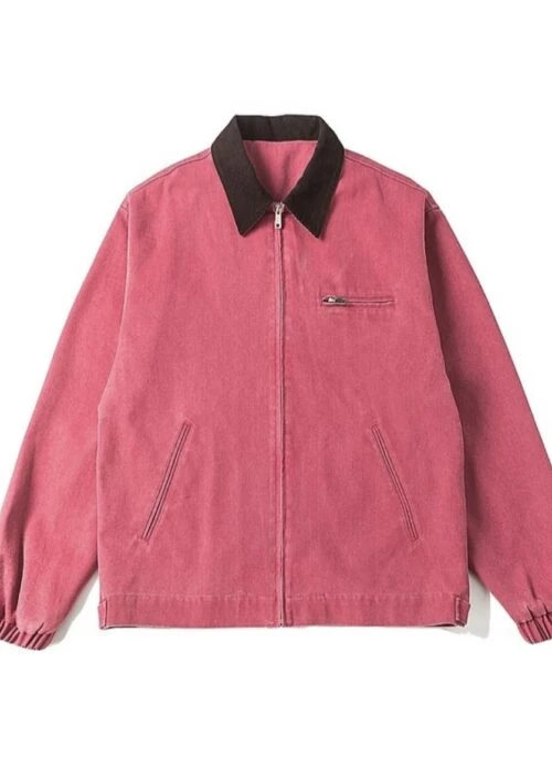 Pink Zip Up Jacket With Black Collar | Seungkwan – Seventeen