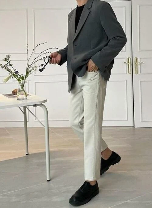 Relaxed Fit Washed Denim Trousers