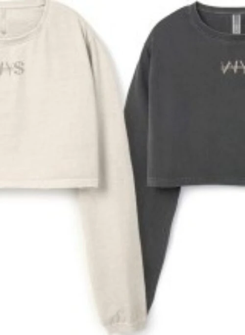 MEOVV “Dance Practice” Dyed Crop L/S Tee