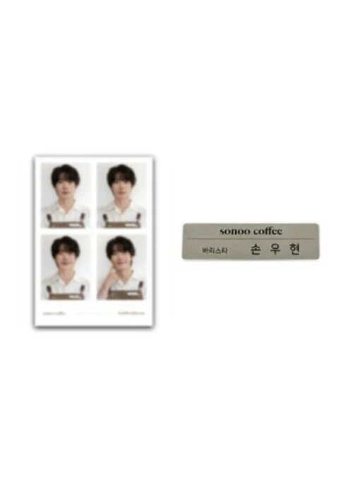 SON WOO HYEON “Sonoo Coffee” ID Photo & Name Tag Set