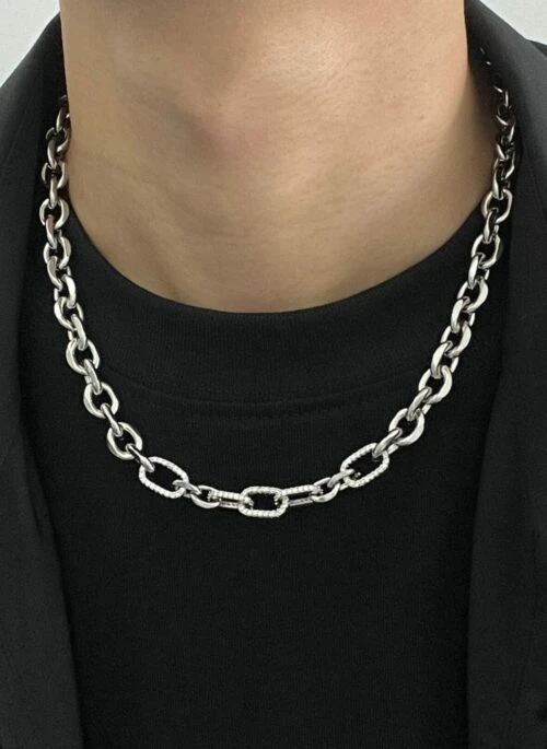 Silver Rhinestones Chain Necklace | Heeseung – Enhypen