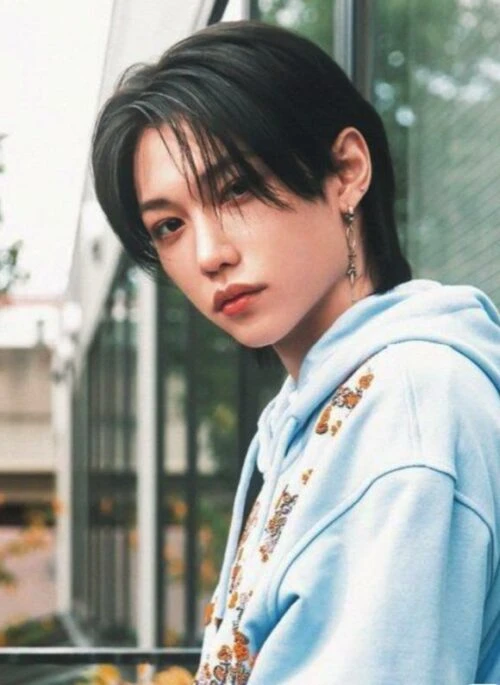 Silver Sword Cross Dangle Earrings | Felix - Stray Kids